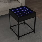 vidaXL Table basse avec LED Infinity noir 40x40x51 cm