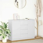 vidaXL Buffet avec tiroirs blanc 100 5x35x76 cm bois d'ingénierie