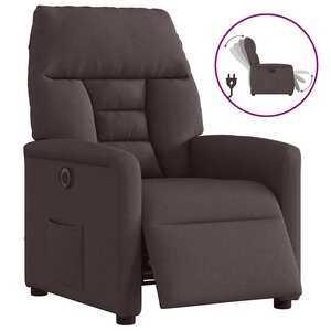 vidaXL Fauteuil inclinable électrique Marron foncé Tissu