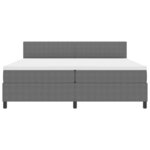 vidaXL Lit à ressort LED Gris clair et blanc 200 x 200 cm