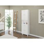 Colonne de salle de bain 4 portes - Blanc - 50 cm