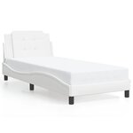 vidaXL Cadre de lit avec LED sans matelas blanc 90x190 cm