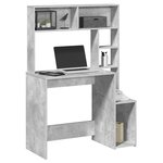 vidaXL Bureau avec étagères gris béton 100x45x140 cm bois d'ingénierie