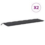 vidaXL Coussins de banc de jardin lot de 2 anthracite mélangé tissu