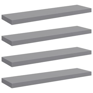 vidaXL Étagères murales flottantes 4 Pièces gris 90x23 5x3 8 cm MDF