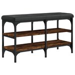 vidaXL Banc à chaussures chêne fumé 82x32x47 cm Bois d'ingénierie