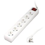 Bloc multiprises ZENITECH 6 prises 16A avec interrupteur - Blanc