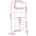 vidaXL Buffet haut Blanc 69 5x34x180 cm Bois d'ingénierie