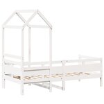 vidaXL Lit de jour avec toit sans matelas blanc 90x200 cm bois massif