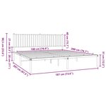vidaXL Cadre de lit métal sans matelas et tête de lit blanc 180x200 cm