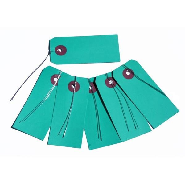 20 étiquettes bleu-vert 9 cm avec fil métallique