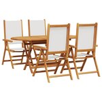 vidaXL Ensemble de salle à manger pour jardin Pliant 5 Pièces Blanc crème