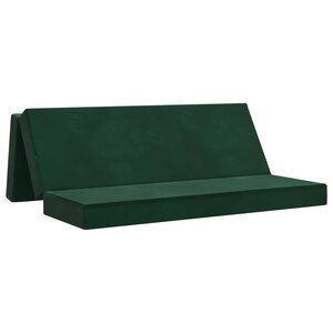 vidaXL Canapé-lit pliable 200 x 67 x 45 cm Vert foncé