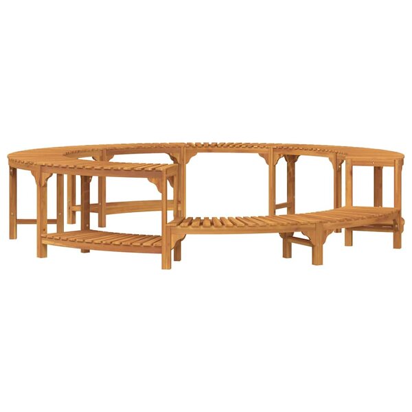 vidaXL Entourage de bain à remous Marron Ø255 cm Bois d'acacia massif
