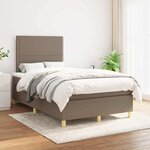 vidaXL Sommier à lattes de lit avec matelas taupe 120x190 cm tissu