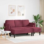 vidaXL Ensemble de Canapés avec coussin 2 Pièces Bordeaux Polyester