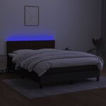 vidaXL Sommier à lattes de lit avec matelas LED Noir 140x200 cm Tissu