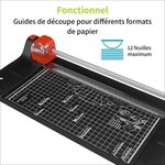 ACROPAQ Massicot A4 12 feuilles- Coupe Papier en 4 patrons (coupes droits  ondulés  pliés et perforés)- Arrondisseur de coins- Pliable