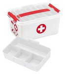 Boite rangement Pharmacie 6 Litres PP 30x20x14 cm avec Trieur Transparent SUNWARE