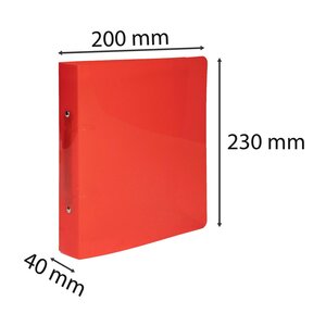Classeur PP CRISTAL 23X22 2 Anneaux 30mm Ecart.80mm Translucide Assorties x 15 EXACOMPTA