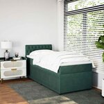 vidaXL Sommier à lattes de lit avec matelas Vert foncé 90x200 cm