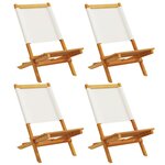 vidaXL Chaises de jardin pliantes lot de 4 tissu et bois massif
