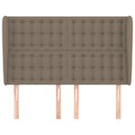 vidaXL Tête de lit avec oreilles Taupe 147x23x118/128 cm Tissu