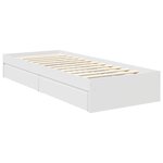 vidaXL Lit de Rangement Blanc 120 x 190 cm Bois d'ingénierie