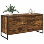 vidaXL Meuble TV Chêne Fumé 100 x 36 x 49.5 cm Bois d'ingénierie
