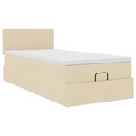 vidaXL Cadre de lit ottoman avec matelas crème 80x200 cm tissu