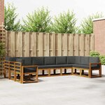 vidaXL Ensemble de canapés d'extérieur 10 Pièces Naturel et Anthracite
