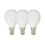 Pack de 3 ampoules led (p45)  culot e14  conso. 5 3w (eq. 40w)  470 lumens  blanc chaud