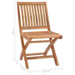 Vidaxl chaises pliables de jardin 4 pièces bois de teck solide