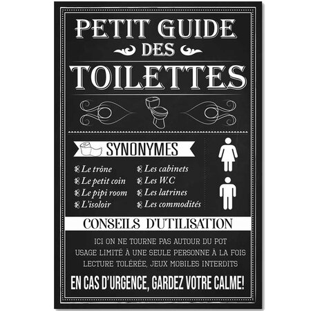 Cadre en toile règles des toilettes