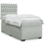 vidaXL Sommier à lattes de lit et matelas Gris clair 80x200 cm Velours