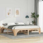 vidaXL Cadre de lit surélevé avec stockage Marron Bois massif en pin