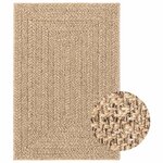 vidaXL Tapis ZIZUR beige 120x120 cm aspect de jute intérieur extérieur