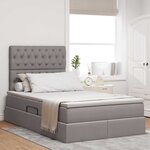 vidaXL Lit de Rangement Taupe 120 x 200 cm Cuir synthétique