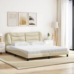 vidaXL Lit avec matelas Hvar crème 180x200 cm tissu