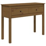 vidaXL Table console Marron miel 100x35x75 cm Bois massif de pin