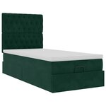 vidaXL Cadre de lit ottoman avec matelas vert foncé 100x200 cm velours