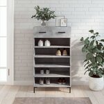 vidaXL Armoire à chaussures gris béton 60x35x105 cm bois d'ingénierie