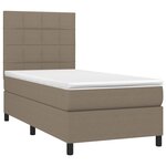 vidaXL Sommier à lattes de lit et matelas et LED Taupe 100x200cm Tissu