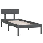 vidaXL Cadre de lit sans matelas gris bois massif 100x200 cm