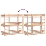 vidaXL Lit superposé triple sans matelas 90x190 cm bois de pin massif