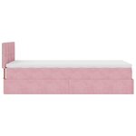 vidaXL Cadre de lit ottoman avec matelas rose 90x200 cm velours