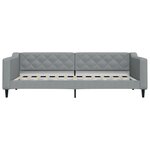 vidaXL Lit de jour avec gigogne et tiroirs gris clair 90x200 cm tissu
