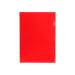 Pochette coin liderpapel polypropylène 180 microns a4 210x297mm capacité 20f coloris rouge transparent