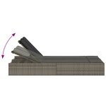 vidaXL Chaise longue double avec coussins gris résine tressée