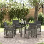 vidaXL Ensemble de salle à manger pour jardin 5 Pièces Gris polyrotin